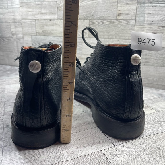 Esquivel Combat Boots Men 8D Black Pebbled Leather Handmade Lace Up Chukka - Picture 11 of 16